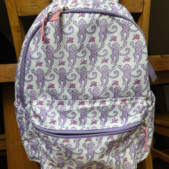 Roller Rabbit Pink Monkey Colby Backpack - Picture 2 of 12